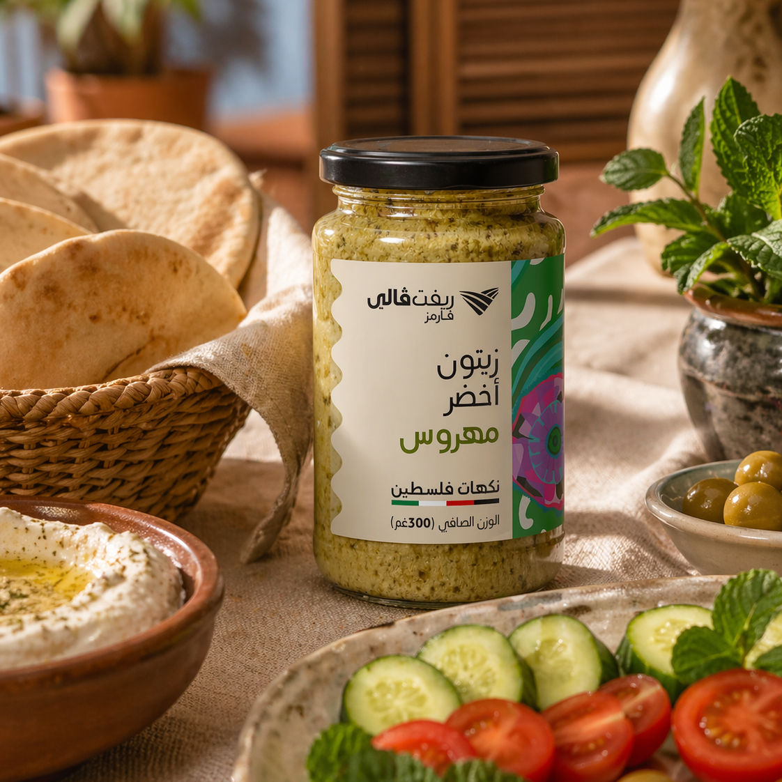 زيتون أخضر مهروس (300غ)