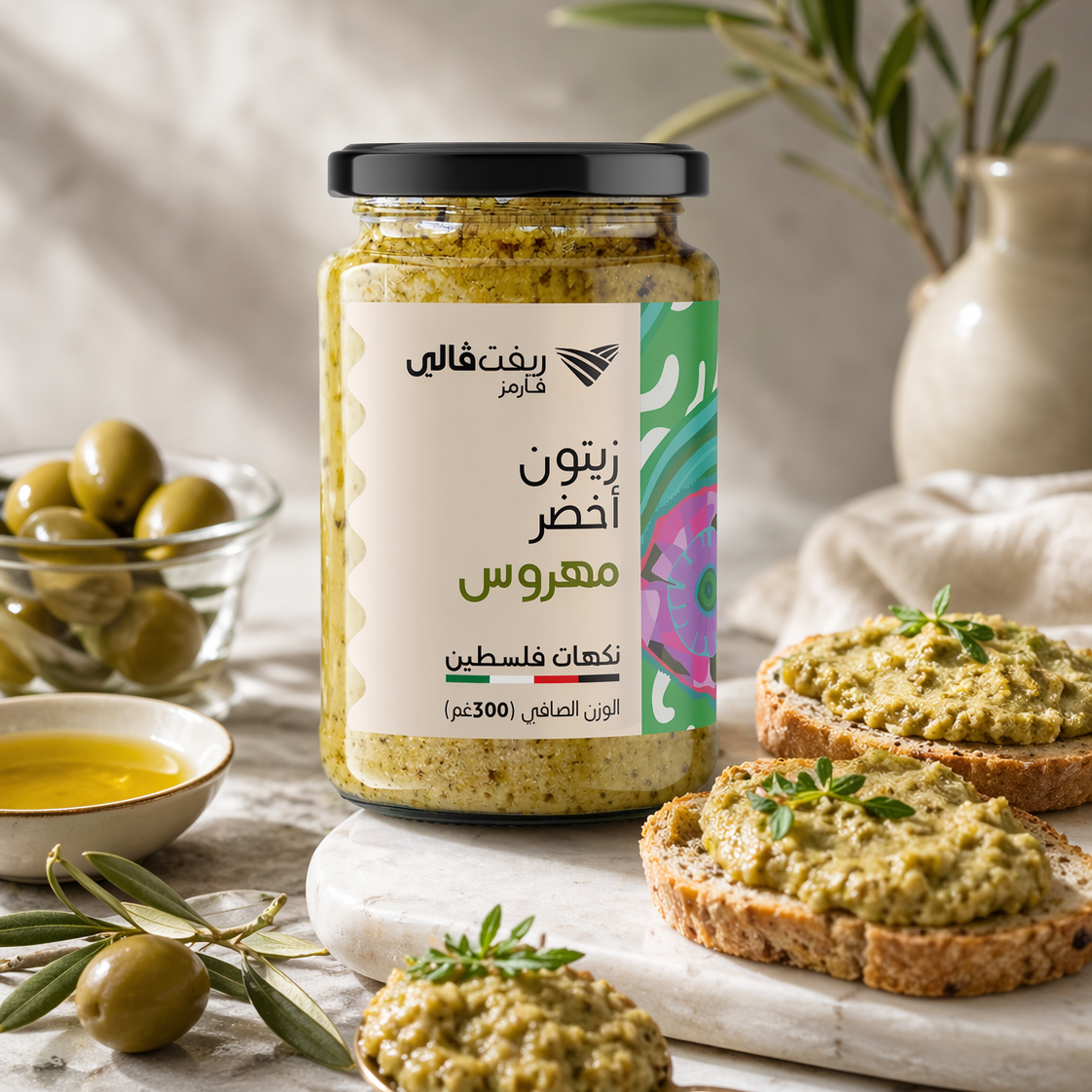 زيتون أخضر مهروس (300غ)