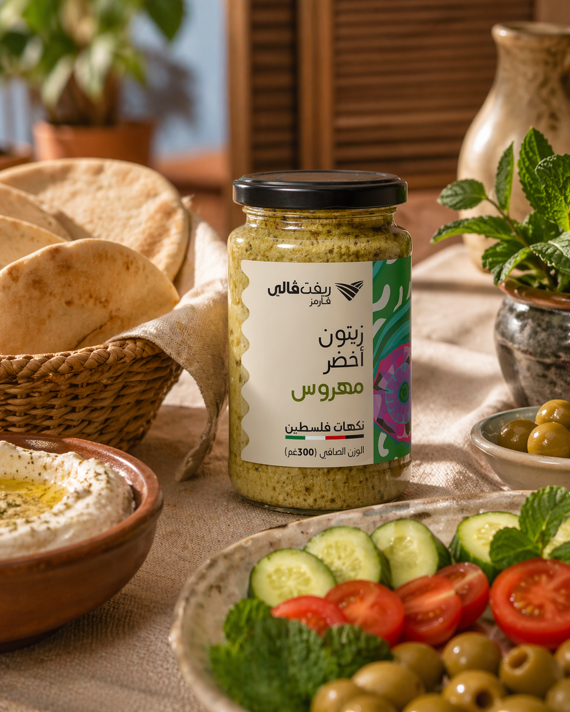 زيتون أخضر مهروس (300غ)