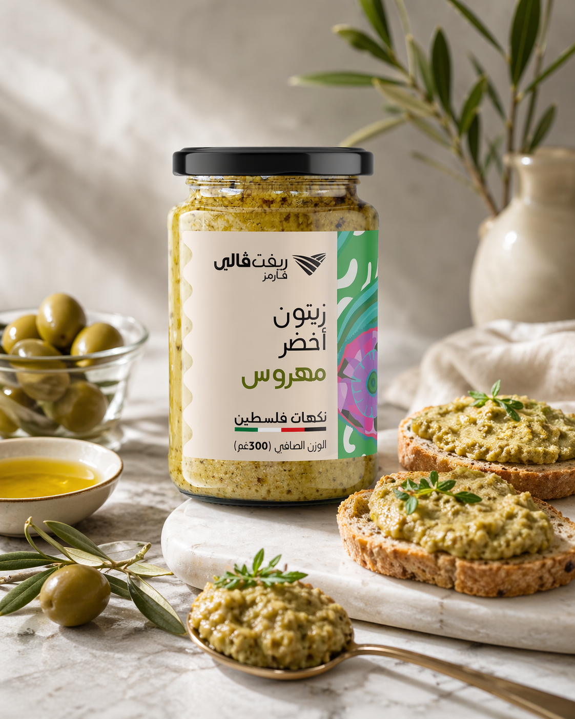 زيتون أخضر مهروس (300غ)